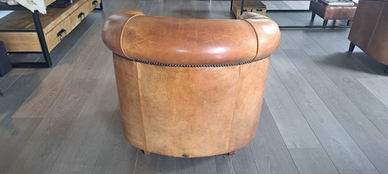 Image 1 of 2x Joris schapelederen vintage fauteuils