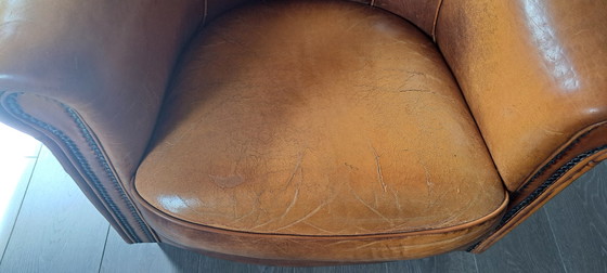 Image 1 of 2x Joris schapelederen vintage fauteuils