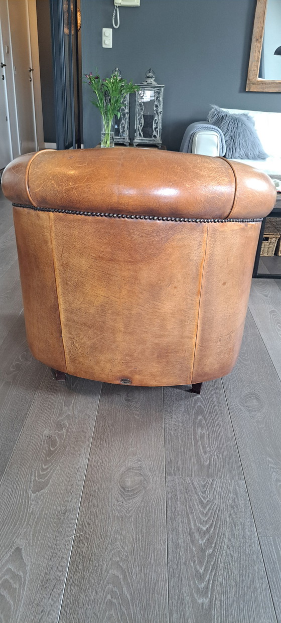 Image 1 of 2x Joris schapelederen vintage fauteuils