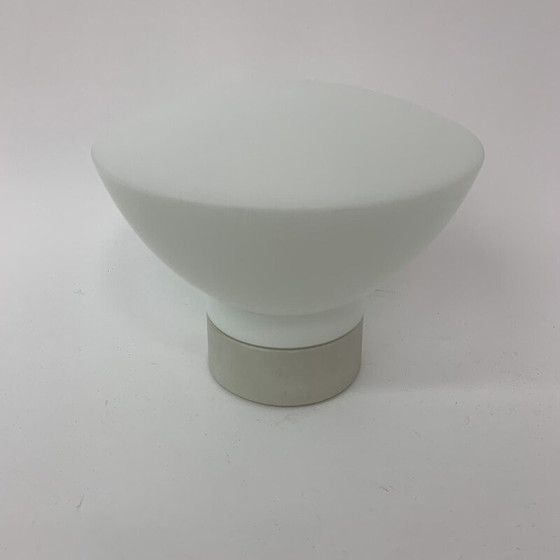 Image 1 of Vintage plafondlamp met keramische voet en glazen kap van Ifo, Zweden 1970