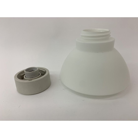 Image 1 of Vintage plafondlamp met keramische voet en glazen kap van Ifo, Zweden 1970