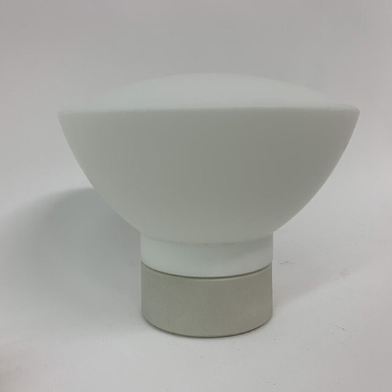 Image 1 of Vintage plafondlamp met keramische voet en glazen kap van Ifo, Zweden 1970