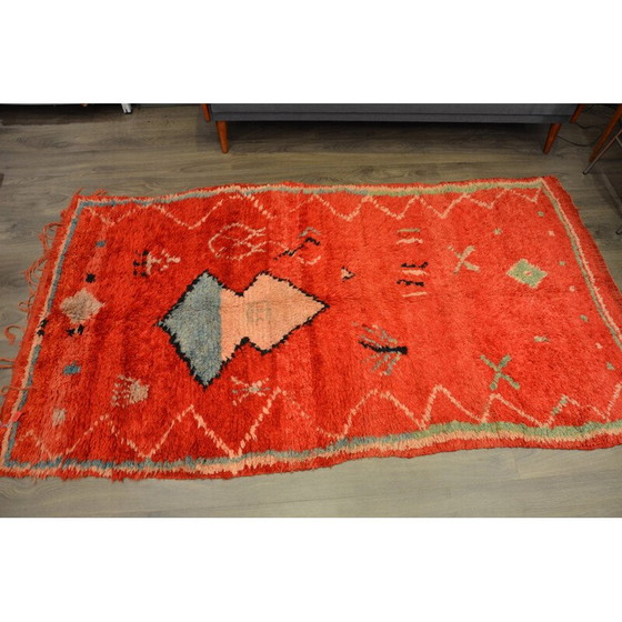 Image 1 of Vintage beni ouarain oranje-rood tapijt, 1980