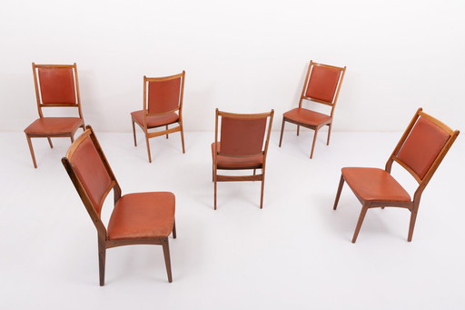 Set van 6 Deense Mid Century Moderne stoelen van Hugo Frandsen voor Spøttrup Stolefabrik