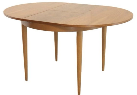 Image 1 of Vintage Uitklapbare Ronde Tafel 96 Cm Diameter