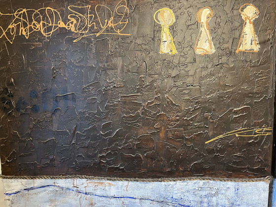 Image 1 of Heel groot Schilderij Tweeluik, Perfecte Staat!