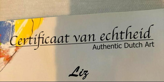 Image 1 of Uniek Kleurrijk Schilderij Van Schildersduo Liz (180X80Cm)