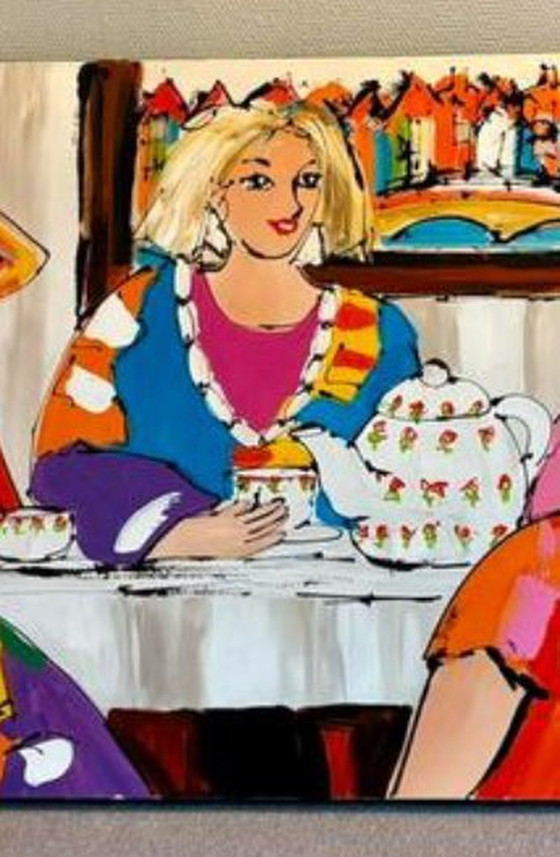 Image 1 of Uniek Kleurrijk Schilderij Van Schildersduo Liz (180X80Cm)