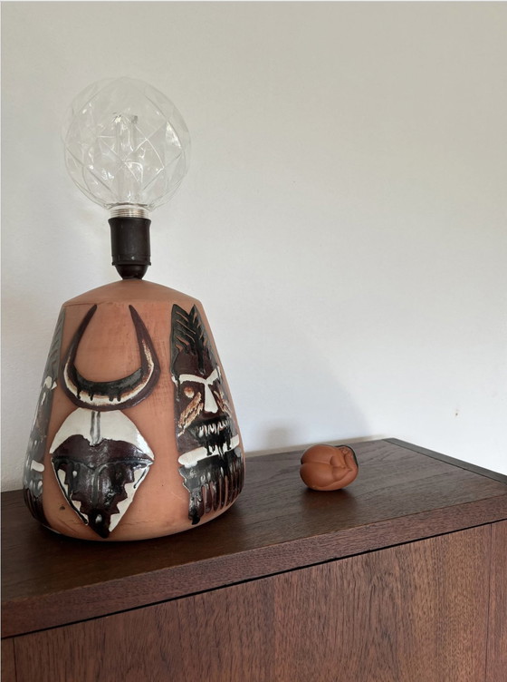 Image 1 of Tafellamp Elsie Borelius, Zweeds Vintage, Groot, Uniek, Grafisch, Midcentury 70S