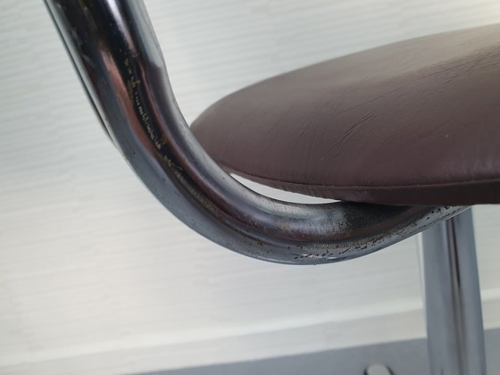 Image 1 of Seuderop Vintage Bureaustoel/Draaistoel/Stoel. Bruine Skai.