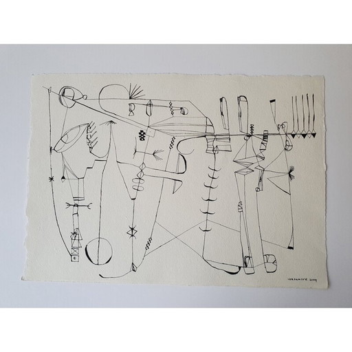 Vintage Oost-Indische inkt op papier n 510 door Jérémie Iordanoff, 2009