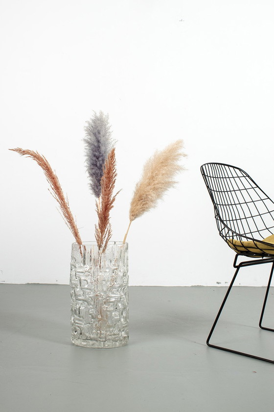 Image 1 of Vintage heldere glazen vloervaas