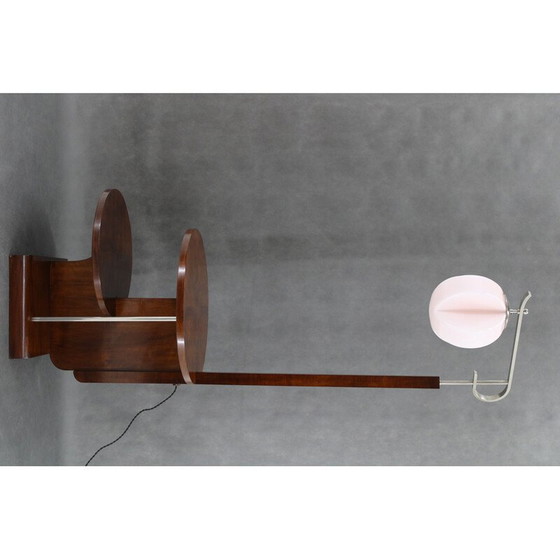Image 1 of Vintage vloerlamp in walnoot afwerking door Jindrich Halabala, Tsjecho-Slowakije 1930
