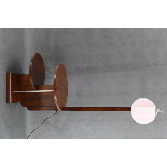 Image 1 of Vintage vloerlamp in walnoot afwerking door Jindrich Halabala, Tsjecho-Slowakije 1930