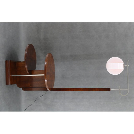Image 1 of Vintage vloerlamp in walnoot afwerking door Jindrich Halabala, Tsjecho-Slowakije 1930
