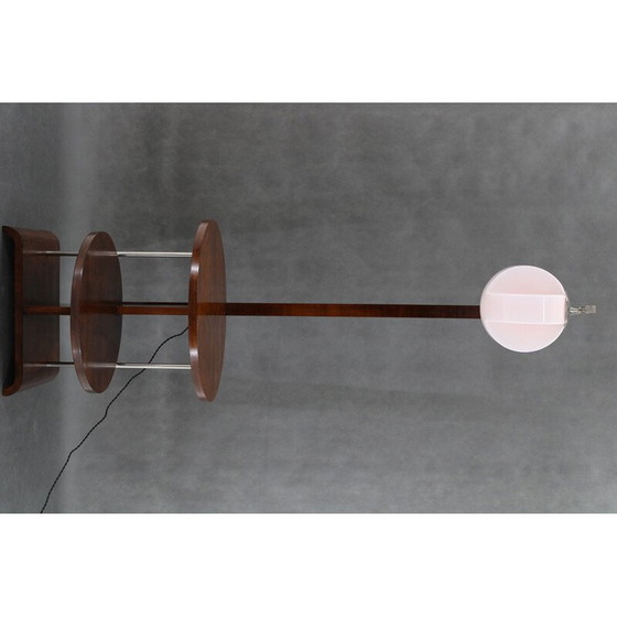 Image 1 of Vintage vloerlamp in walnoot afwerking door Jindrich Halabala, Tsjecho-Slowakije 1930