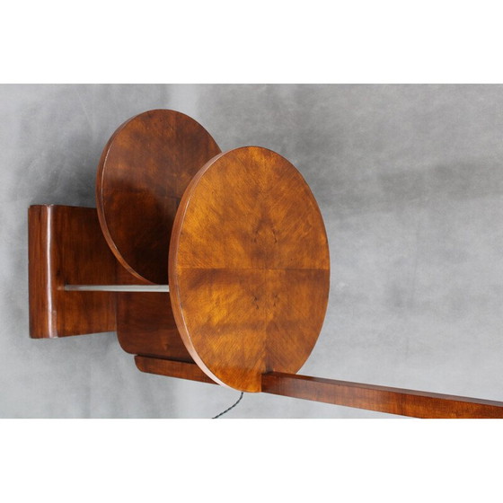 Image 1 of Vintage vloerlamp in walnoot afwerking door Jindrich Halabala, Tsjecho-Slowakije 1930