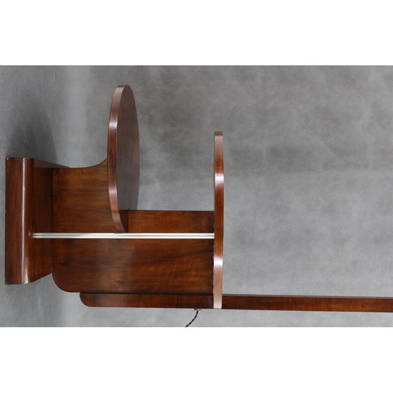 Image 1 of Vintage vloerlamp in walnoot afwerking door Jindrich Halabala, Tsjecho-Slowakije 1930