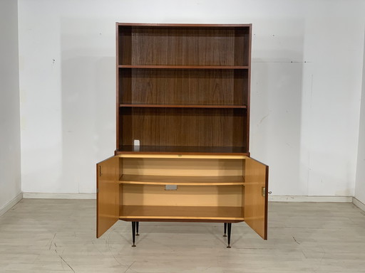 Mid Century hoge kast plank boekenkast vintage