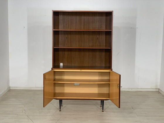 Image 1 of Mid Century hoge kast plank boekenkast vintage