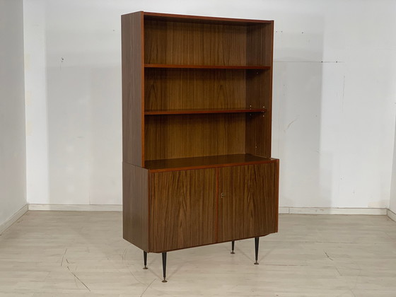 Image 1 of Mid Century hoge kast plank boekenkast vintage