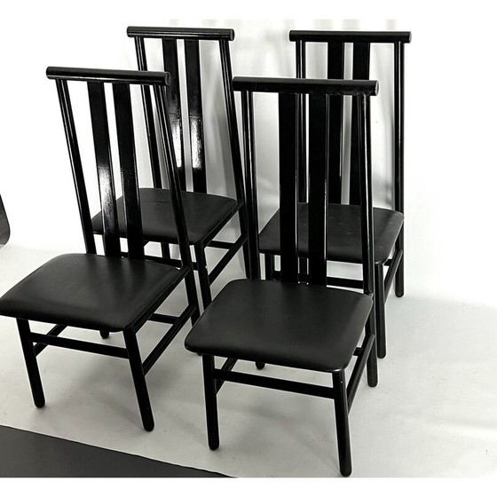 Image 1 of Set van 4 vintage Zea eetkamerstoelen door Annig Sarian voor T70, Italië 1980