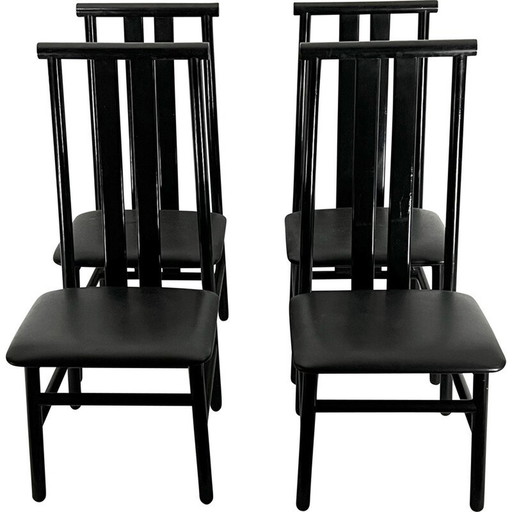 Set van 4 vintage Zea eetkamerstoelen door Annig Sarian voor T70, Italië 1980