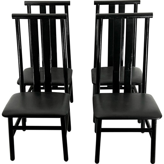 Image 1 of Set van 4 vintage Zea eetkamerstoelen door Annig Sarian voor T70, Italië 1980