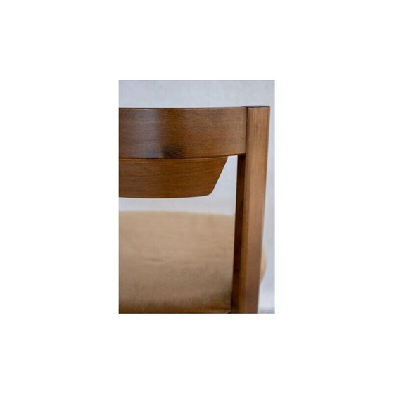 Image 1 of Set van 4 vintage stoelen van walnoot en fluweel, jaren 1960