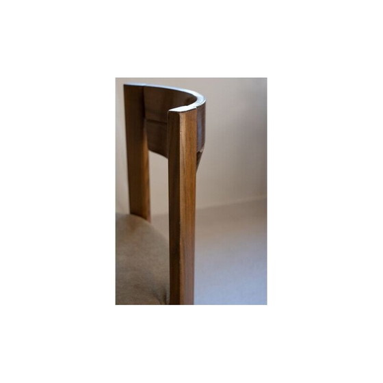 Image 1 of Set van 4 vintage stoelen van walnoot en fluweel, jaren 1960