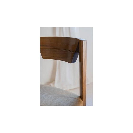 Image 1 of Set van 4 vintage stoelen van walnoot en fluweel, jaren 1960
