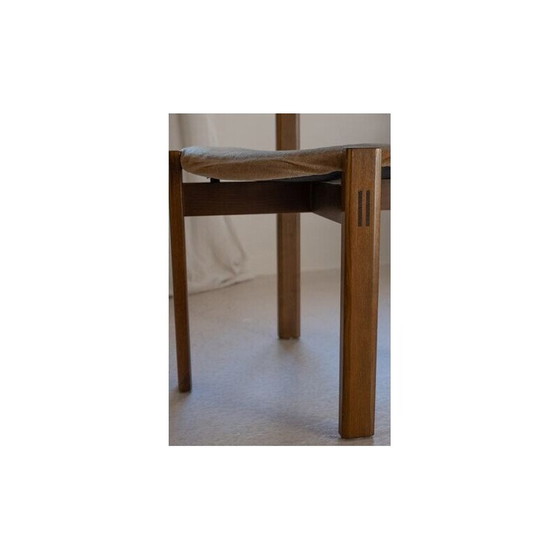 Image 1 of Set van 4 vintage stoelen van walnoot en fluweel, jaren 1960