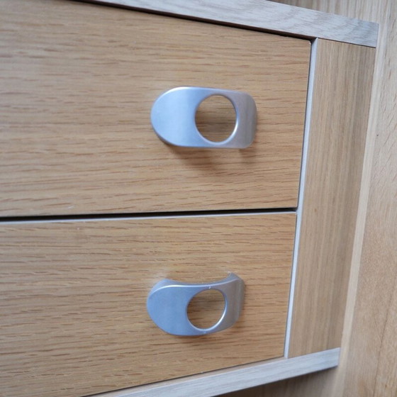 Image 1 of Vintage brutalistisch dressoir van gefineerd en gebeitst hout, België 1970