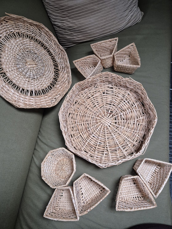 Image 1 of Vintage Rotan Organizer / Aperitif Tray