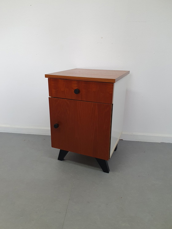 Image 1 of Nachtkastje teak. Mid-Century halkastje/kastje.