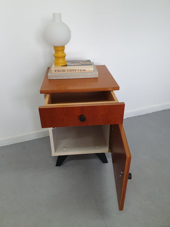 Image 1 of Nachtkastje teak. Mid-Century halkastje/kastje.