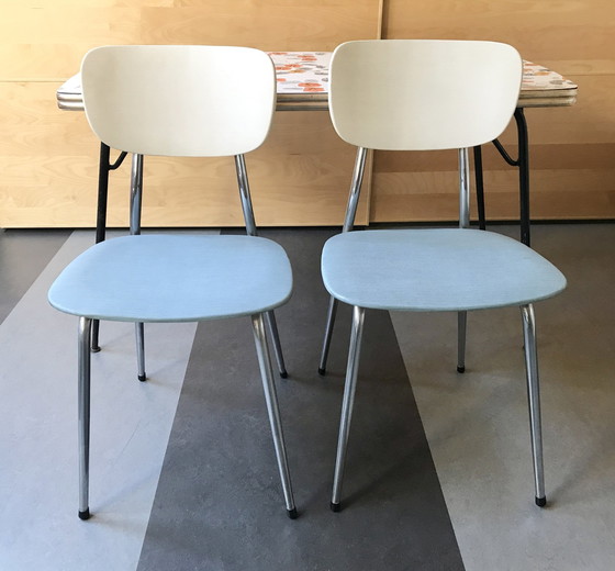 Image 1 of Fifties/Sixties Tafel Met 2X Stoelen