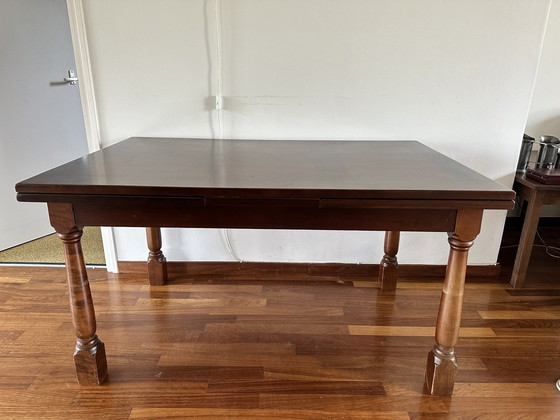 Image 1 of Vintage Uitschuifbare Mahonie Tafel