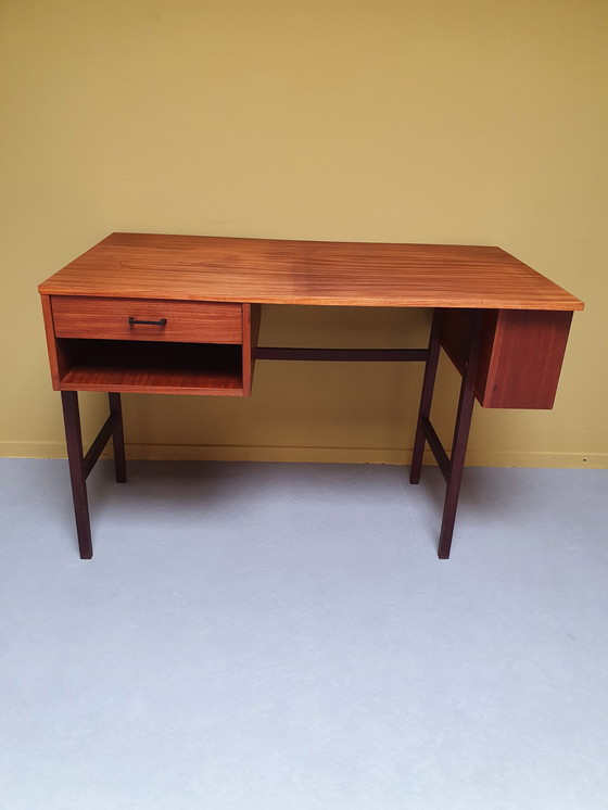 Image 1 of Mid-Century teak bureau/werkplek.