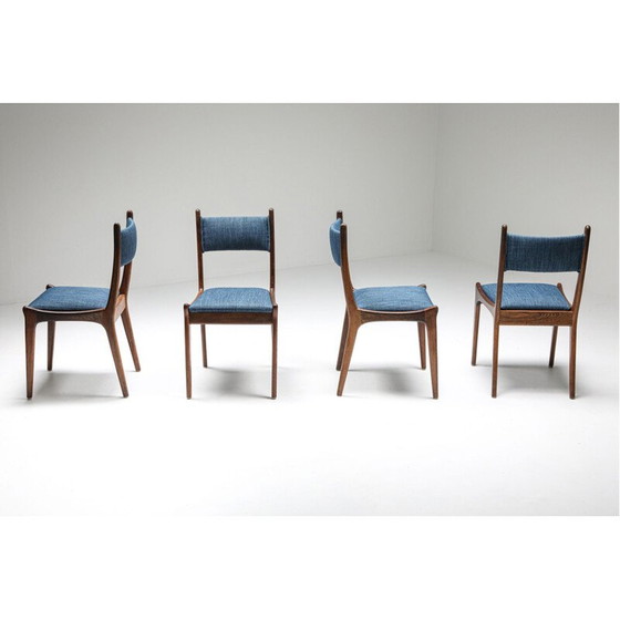 Image 1 of Set van 8 vintage gekleurde stoelen, België 1950