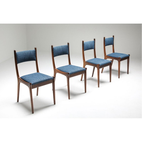 Image 1 of Set van 8 vintage gekleurde stoelen, België 1950