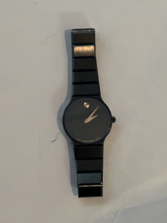 Image 1 of Movado dames zwart roestvrij stalen horloge Quartz