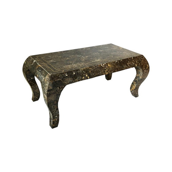 Image 1 of Vintage marmeren salontafel van Maitland-Smith met vlakvulling, VS 1980