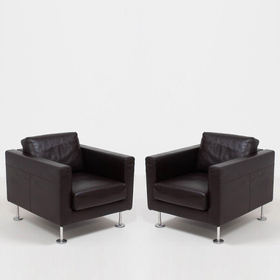 Image 1 of Paar vintage leren stoelen "Park" van Jasper Morrison voor Vitra, 2004