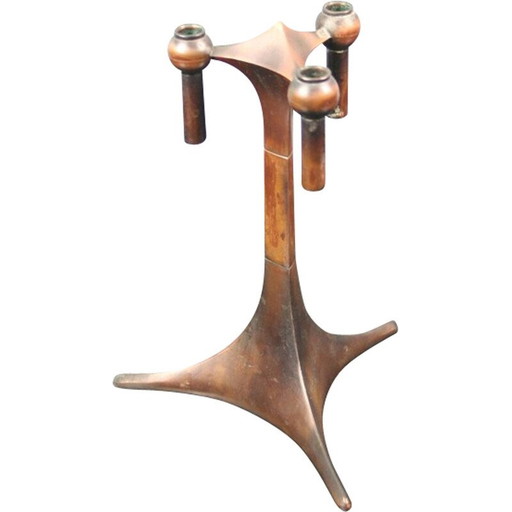 Vintage modulaire kandelaar in kopermetaal voor Nagel, Duitsland 1970