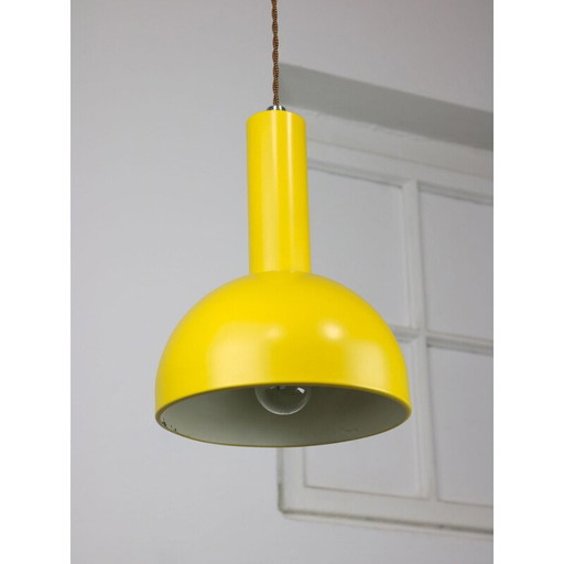 Vintage gele metalen hanglamp