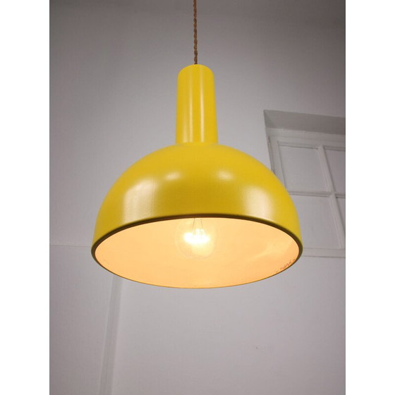 Image 1 of Vintage gele metalen hanglamp