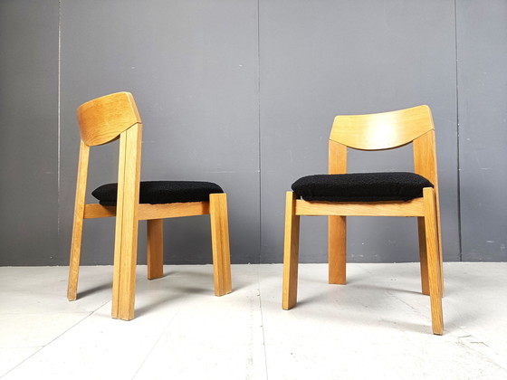 Image 1 of Vintage Brutalistische Eetkamerstoelen, set van 6, 1970S