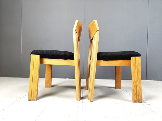 Image 1 of Vintage Brutalistische Eetkamerstoelen, set van 6, 1970S