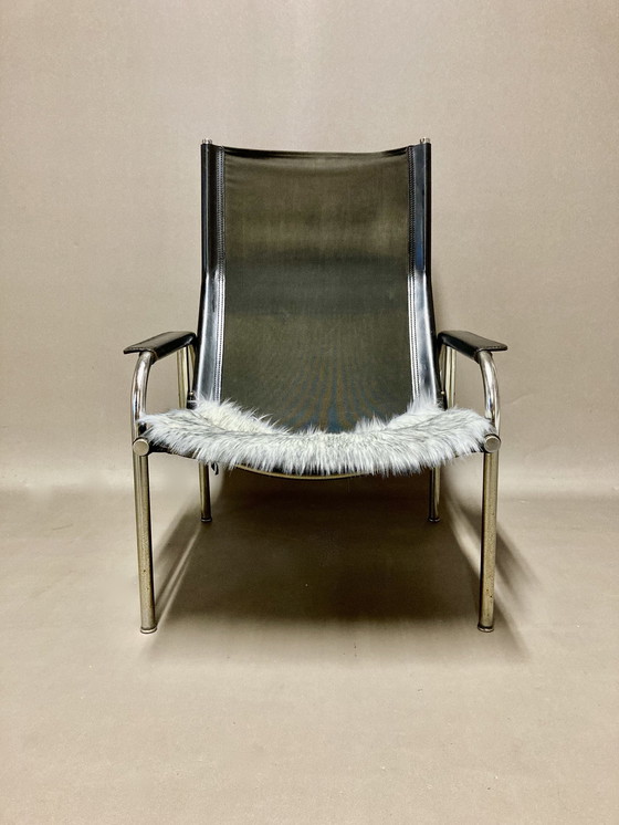 Image 1 of Paar zwart leren fauteuils Design 1960.